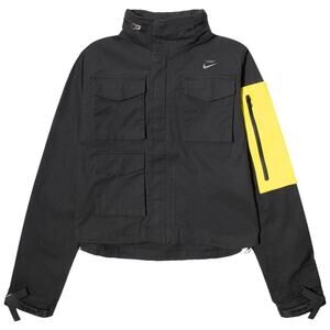 Nike x Off-White Black Yellow Cropped Running Jacket Streetwear Women's Medium